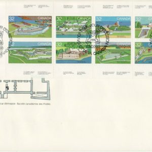 Canada jumbo FDC 1983 sc#992a Canadian Forts-1, pane of 10