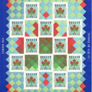 Canada Stamp #1607a - Maple Leaf Quilt (1996) 12 x 45¢ Pane of 12