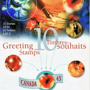CANADA Sc# (BK166) 1508a GREETINGS Booklet of 10 self-adhesive stamps 1994 MNH
