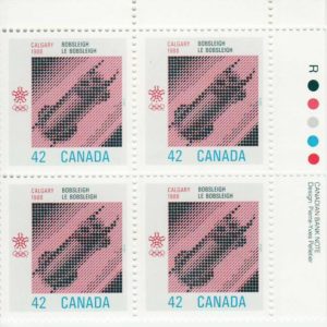 Canada PB#1131 - Bobsleigh (1987) 42¢ Dull/Fluorescent paper