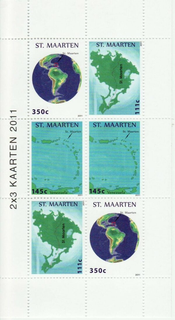 St. Martin Stamp [SC#007]  (2011) Maps Miniature Sheet MNH
